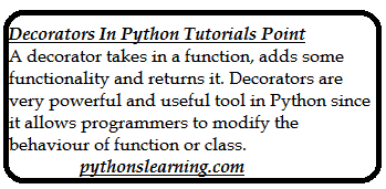 You are currently viewing Decorators in Python Tutorials point