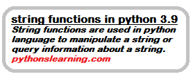 string functions in python 3.9
