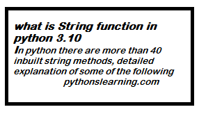 String function in python