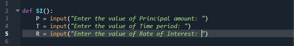 step 2 python program to calculate simple interest