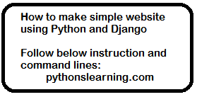 How to make simple website using Python and Django | python tutorials point