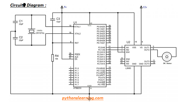 Read more about the article How to 12 volt dc motor interfacing with 8051 using L293D