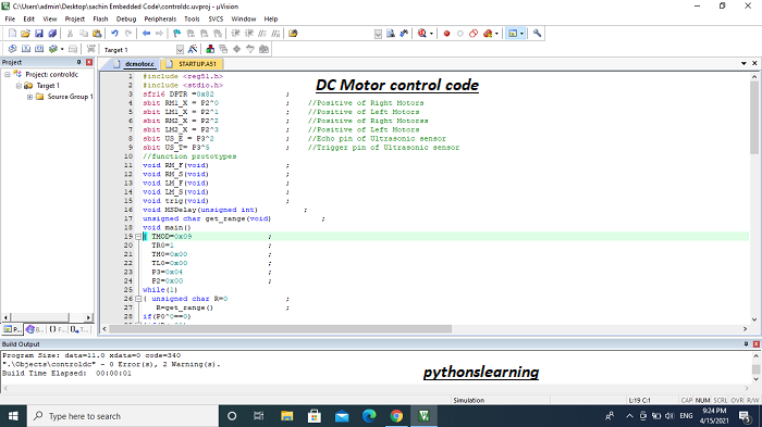 How to 12 volt dc motor interfacing with 8051 using L293D