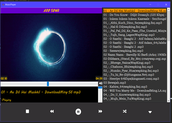 how to make your own MP3 music player in python using Tkinter