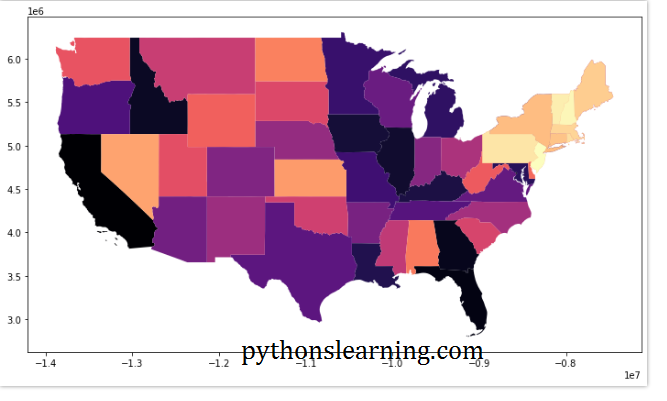 plot USA map using python