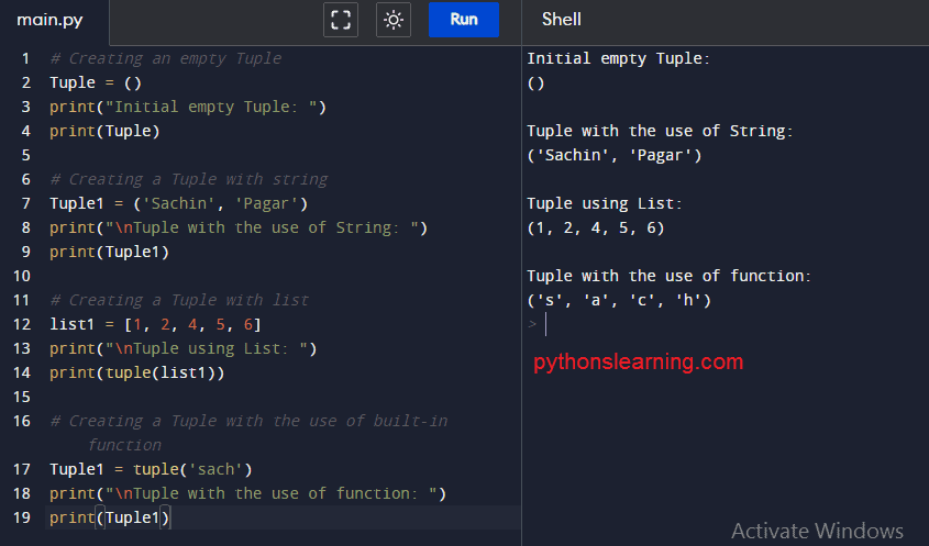 Tuple in python