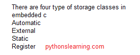 storage classes in embedded c