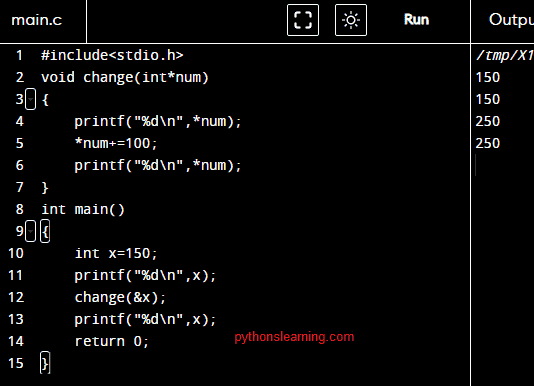 Basics of call by reference in embedded c